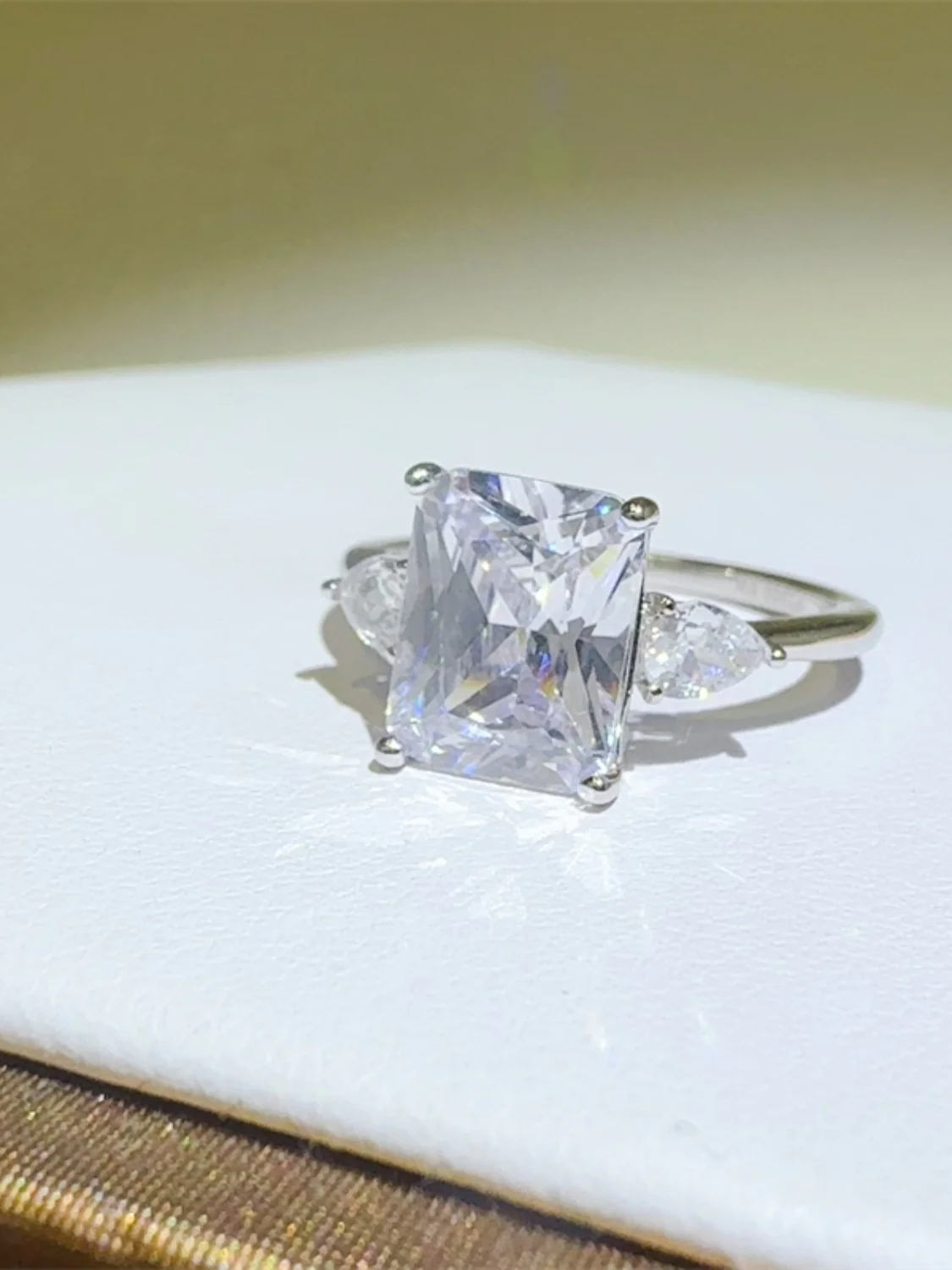 3 Carat Moissanite 925 Sterling Silver Square Shape Ring - Image 7