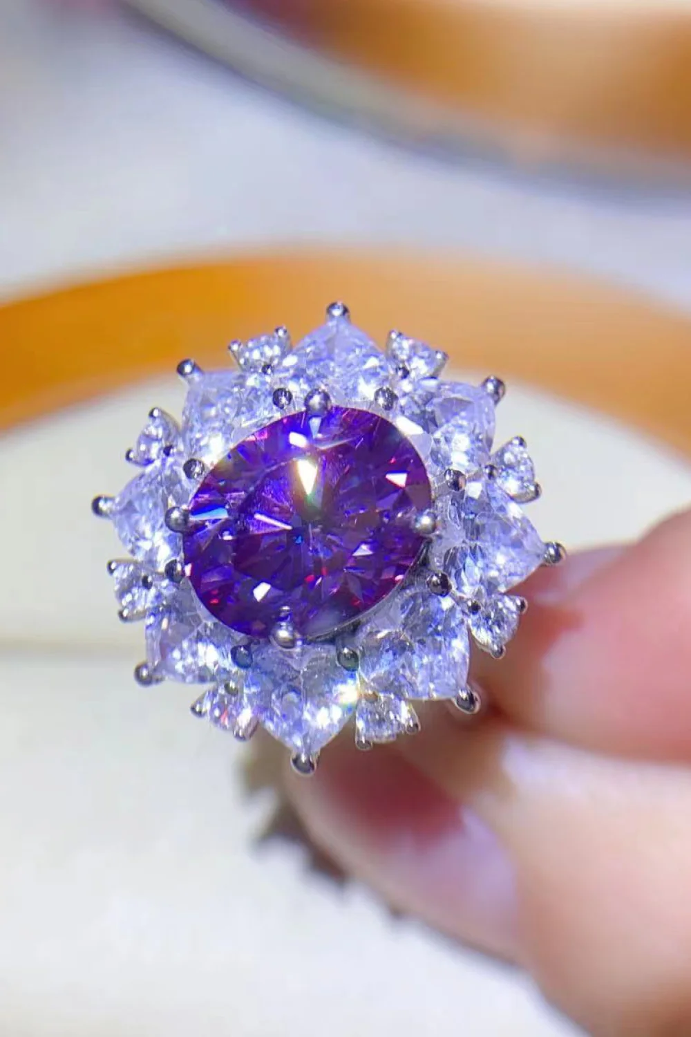 3 Carat Moissanite Platinum-Plated Ring - Image 2
