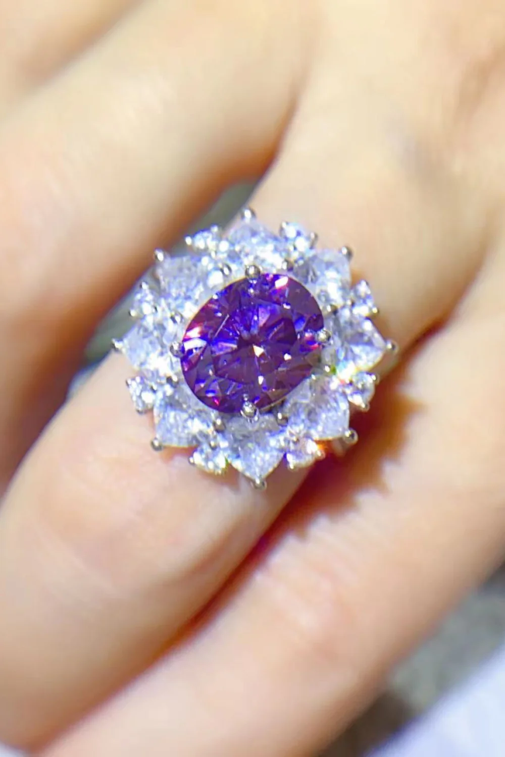 3 Carat Moissanite Platinum-Plated Ring - Image 8