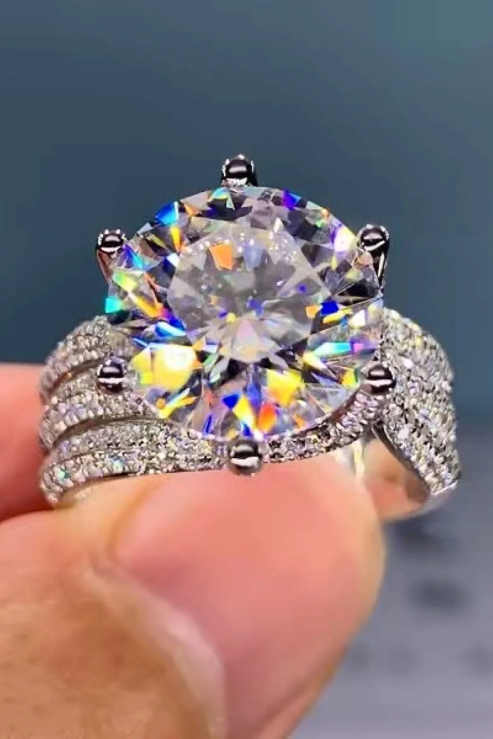 3 Carat Moissanite Three-Layer Ring - Image 2