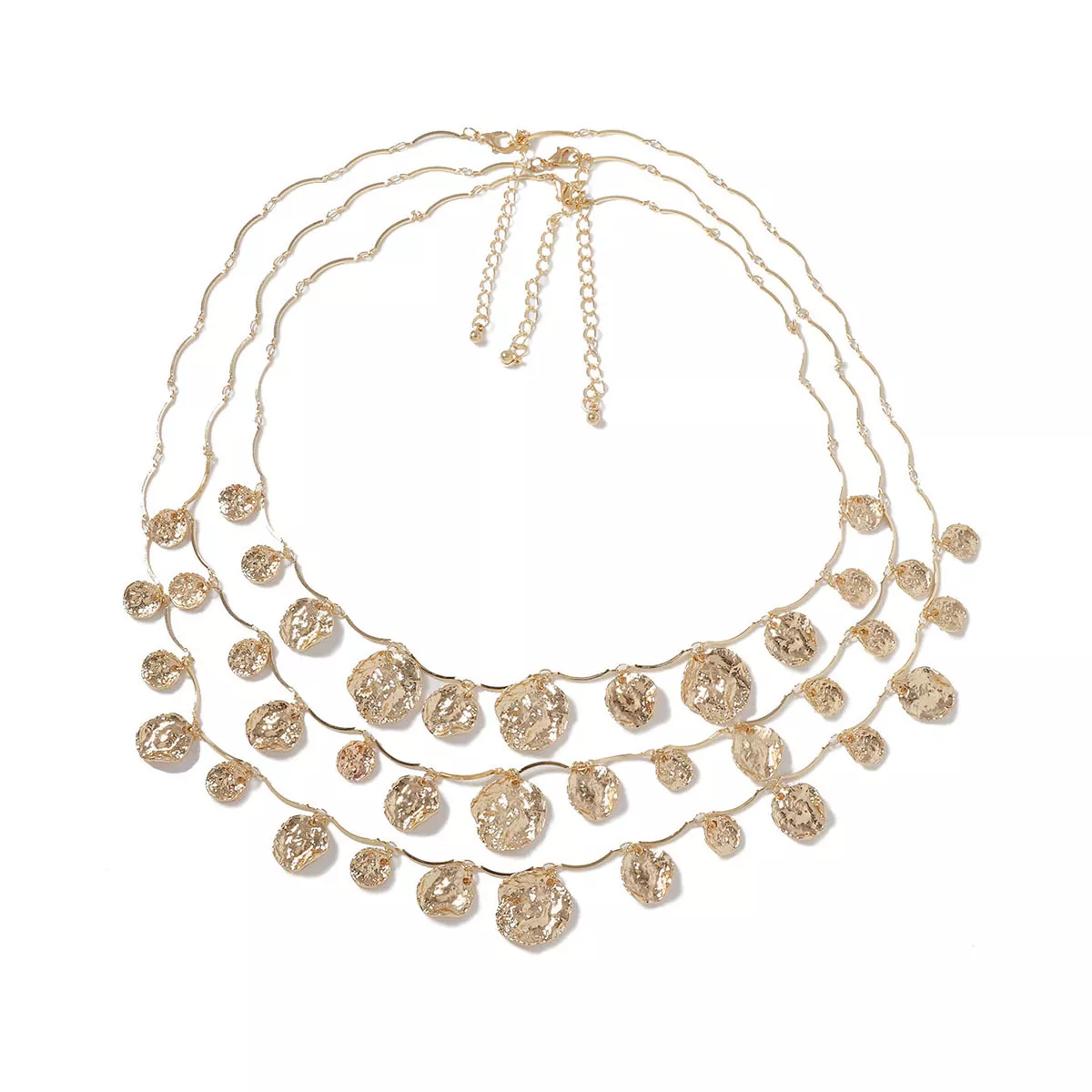 3-Piece 18K Gold-Plated Zinc Alloy Necklace - Image 2