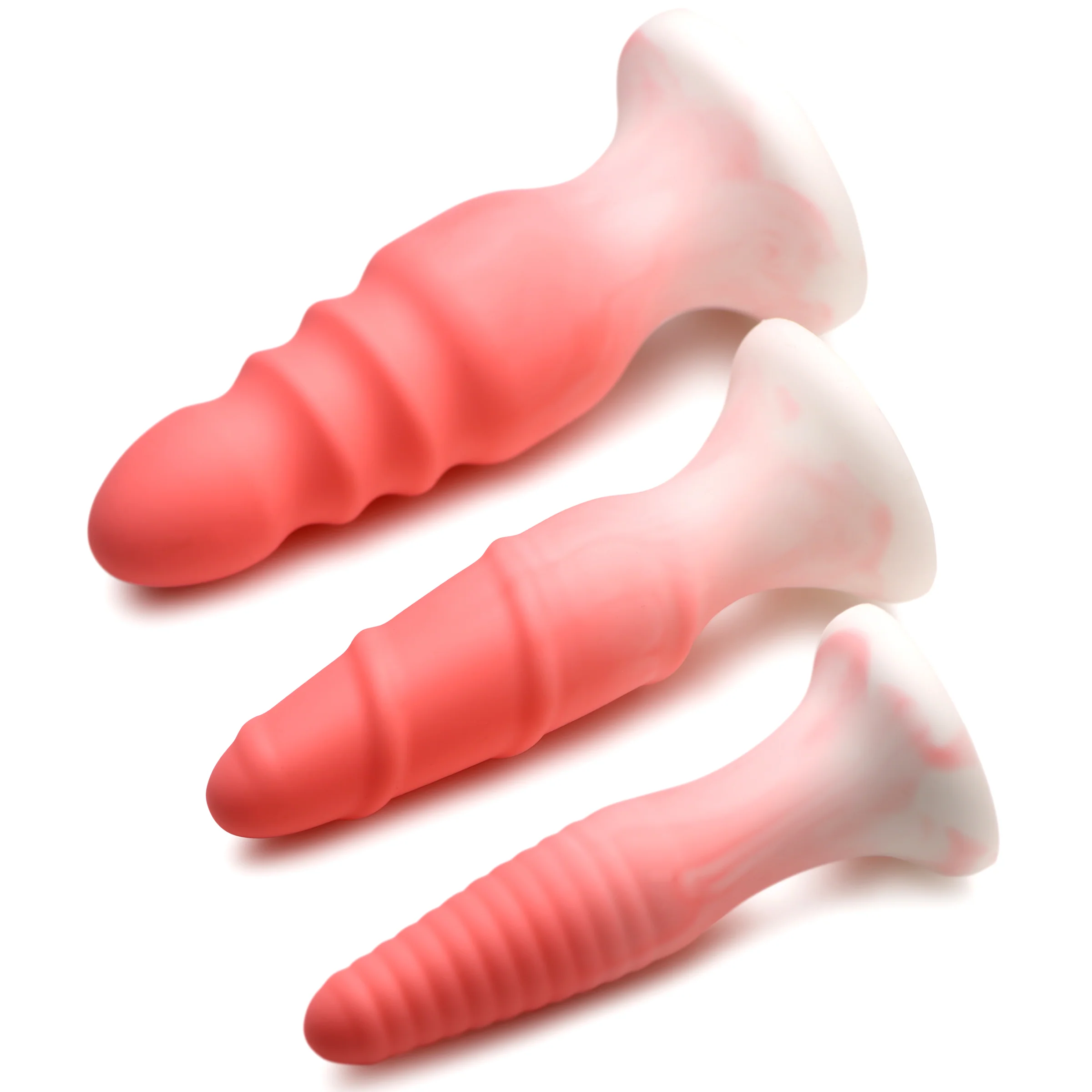 3 Piece Silicone Butt Plug Set - Pink - Image 6