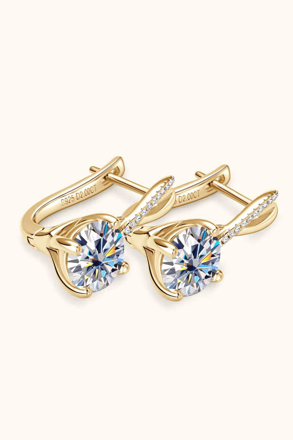 4 Carat Moissanite 925 Sterling Silver Earrings - Image 2