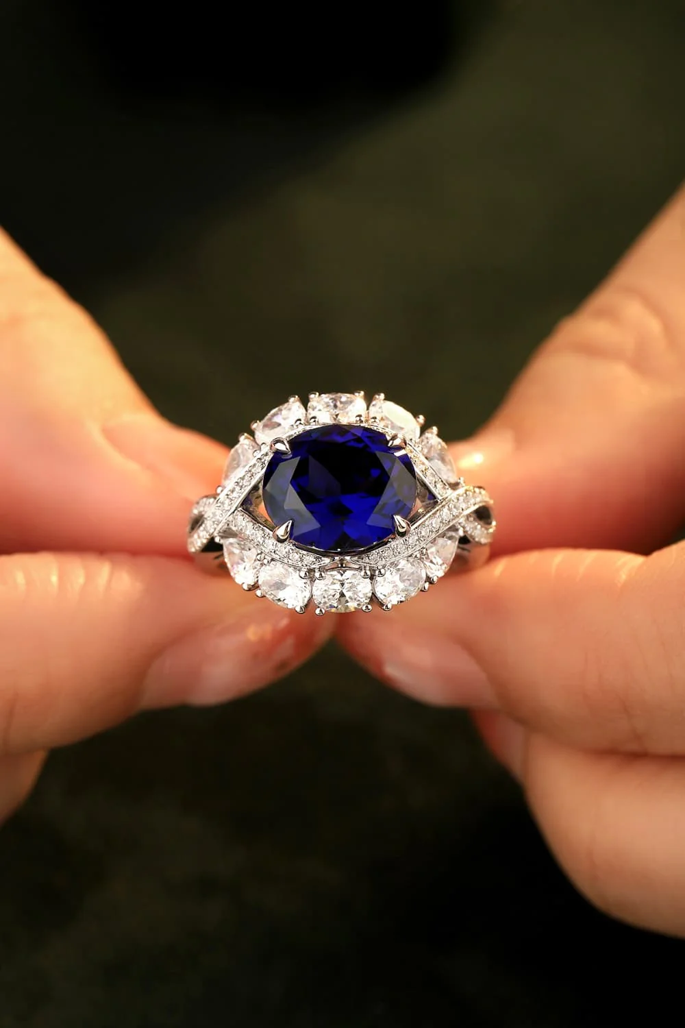 5 Carat Lab-Grown Sapphire Platinum-Plated Ring - Image 7