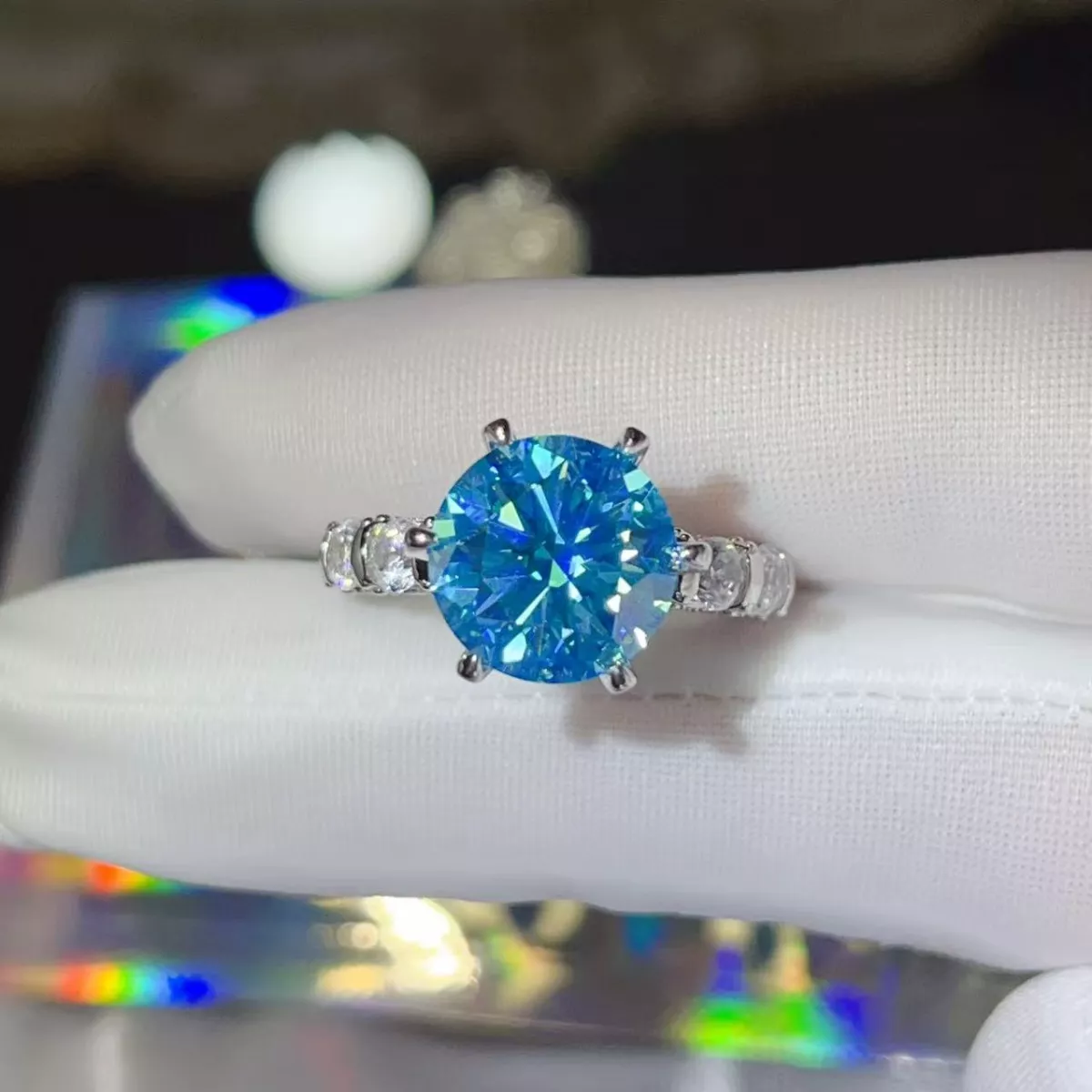 5 Carat Moissanite 6-Prong 925 Sterling Silver Ring - Image 3