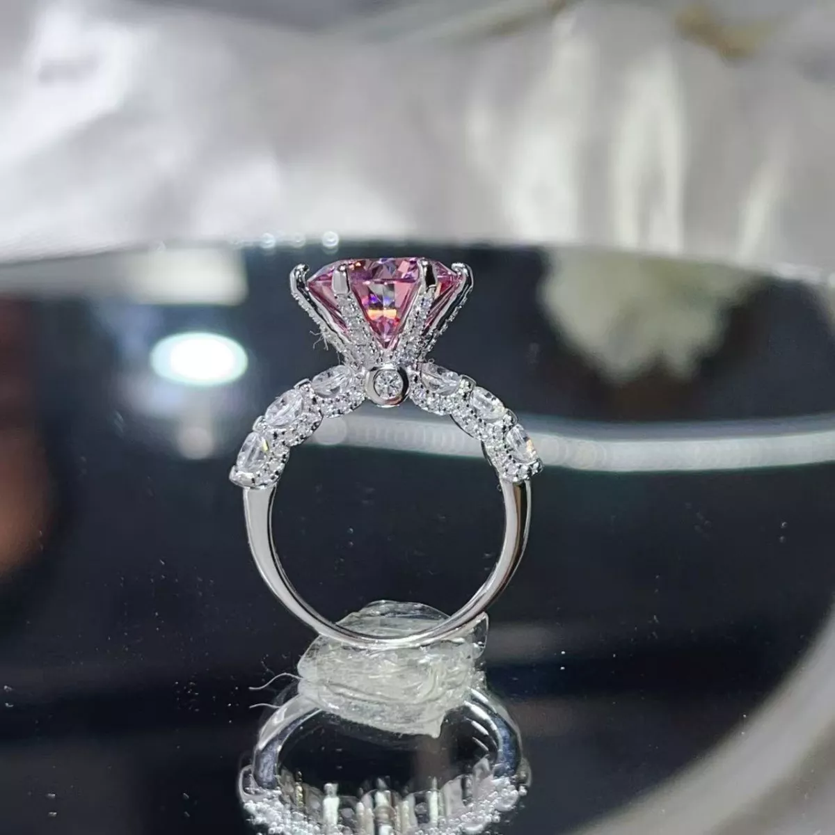 5 Carat Moissanite 6-Prong 925 Sterling Silver Ring - Image 4