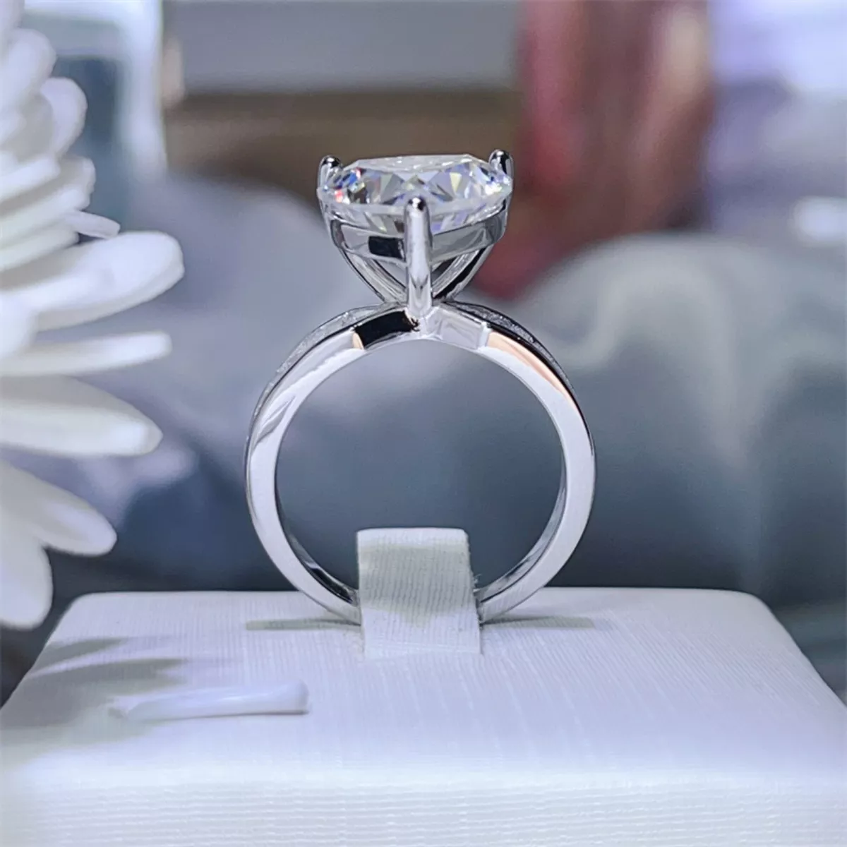 5 Carat Moissanite 925 Sterling Silver Heart Ring - Image 7