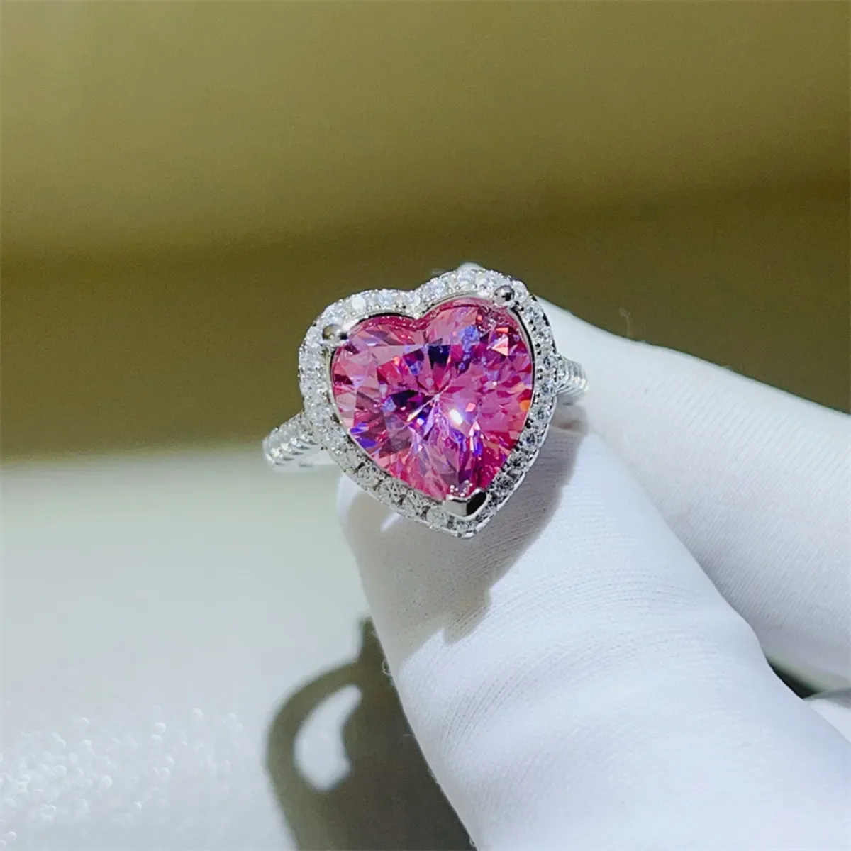 5 Carat Moissanite 925 Sterling Silver Heart Ring - Image 5