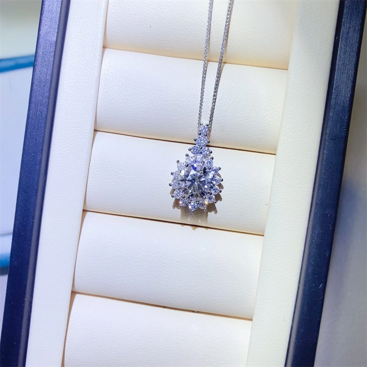 5 Carat Moissanite 925 Sterling Silver Pendant Necklace - Image 3