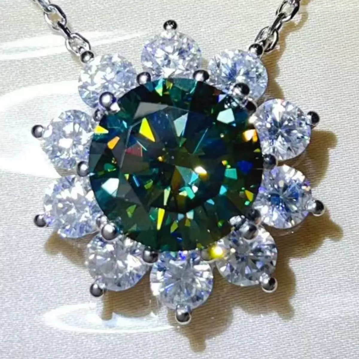 5 Carat Moissanite 925 Sterling Silver Pendant Necklace - Image 2