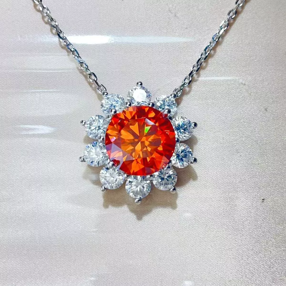5 Carat Moissanite 925 Sterling Silver Pendant Necklace