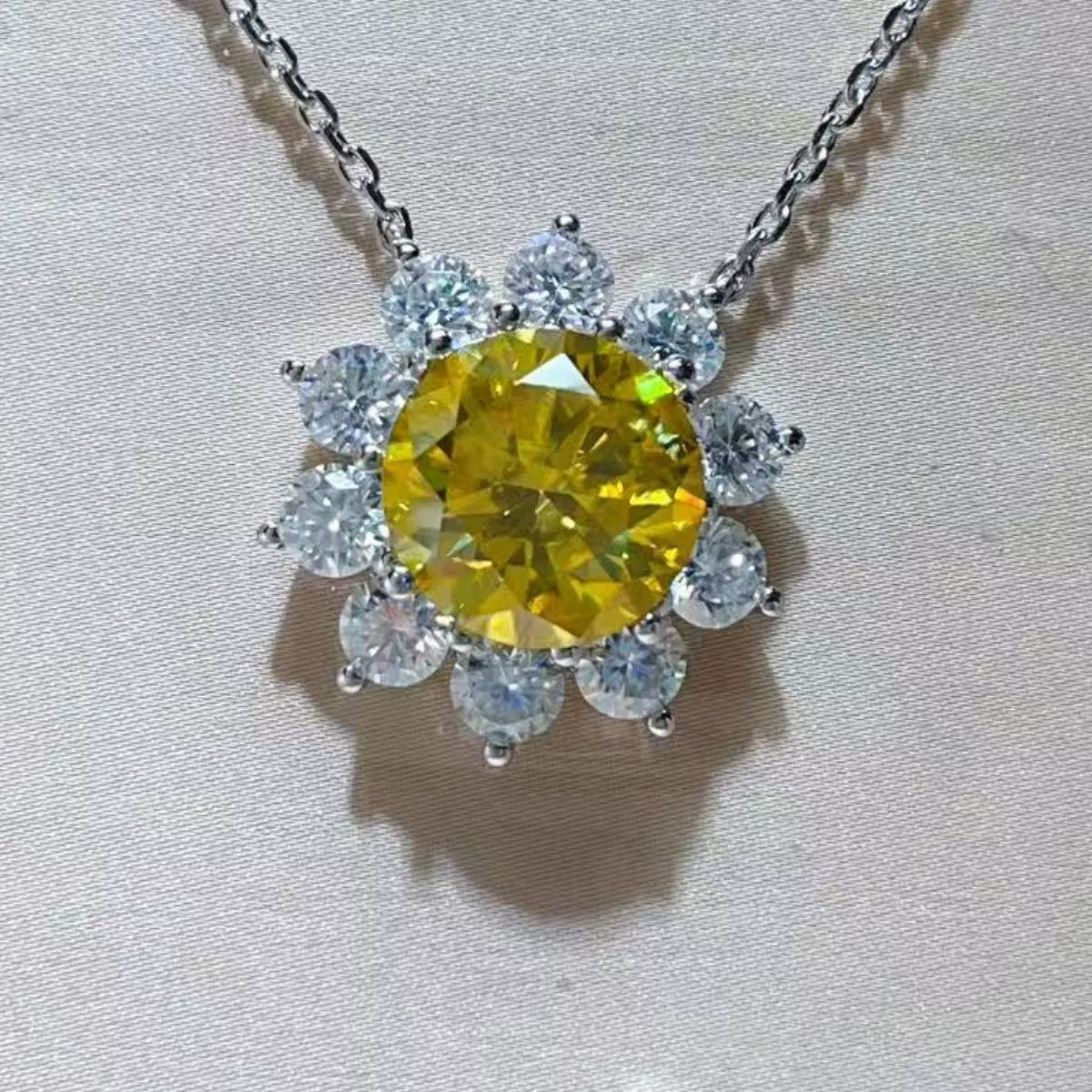 5 Carat Moissanite 925 Sterling Silver Pendant Necklace - Image 2