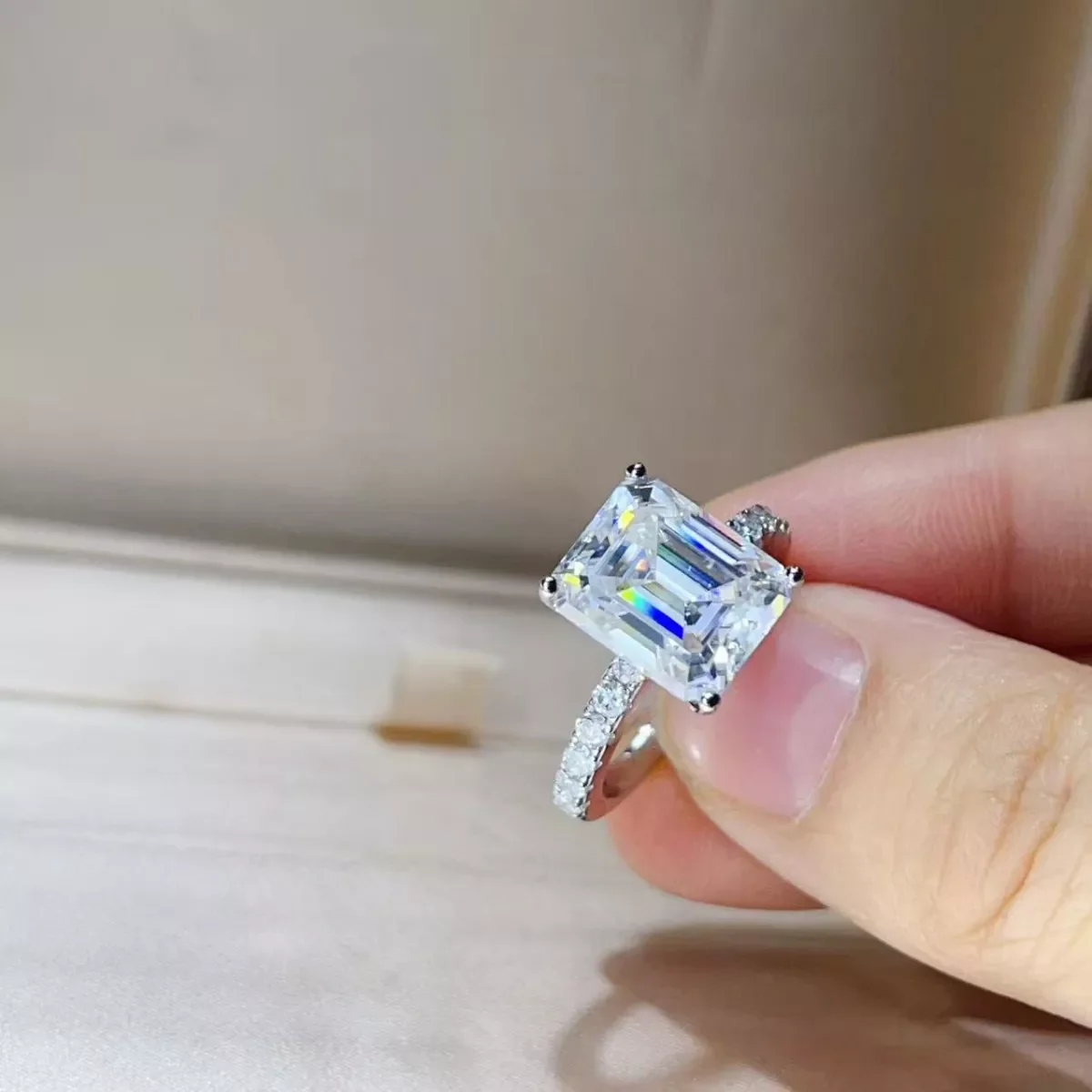 5 Carat Moissanite 925 Sterling Silver Ring - Image 3