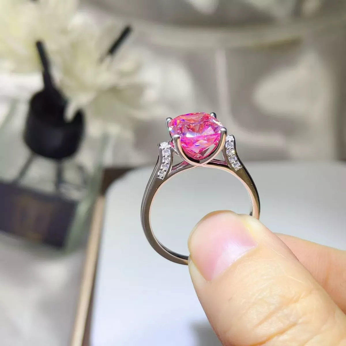 5 Carat Moissanite 925 Sterling Silver Ring - Image 5