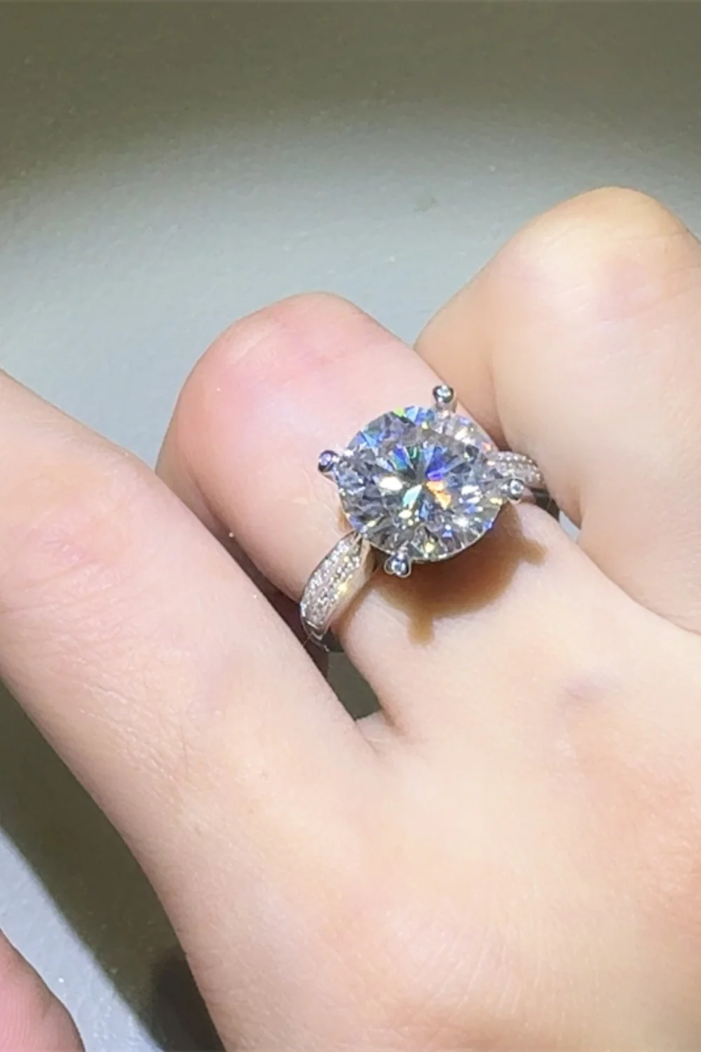 5 Carat Moissanite 925 Sterling Silver Ring - Image 2