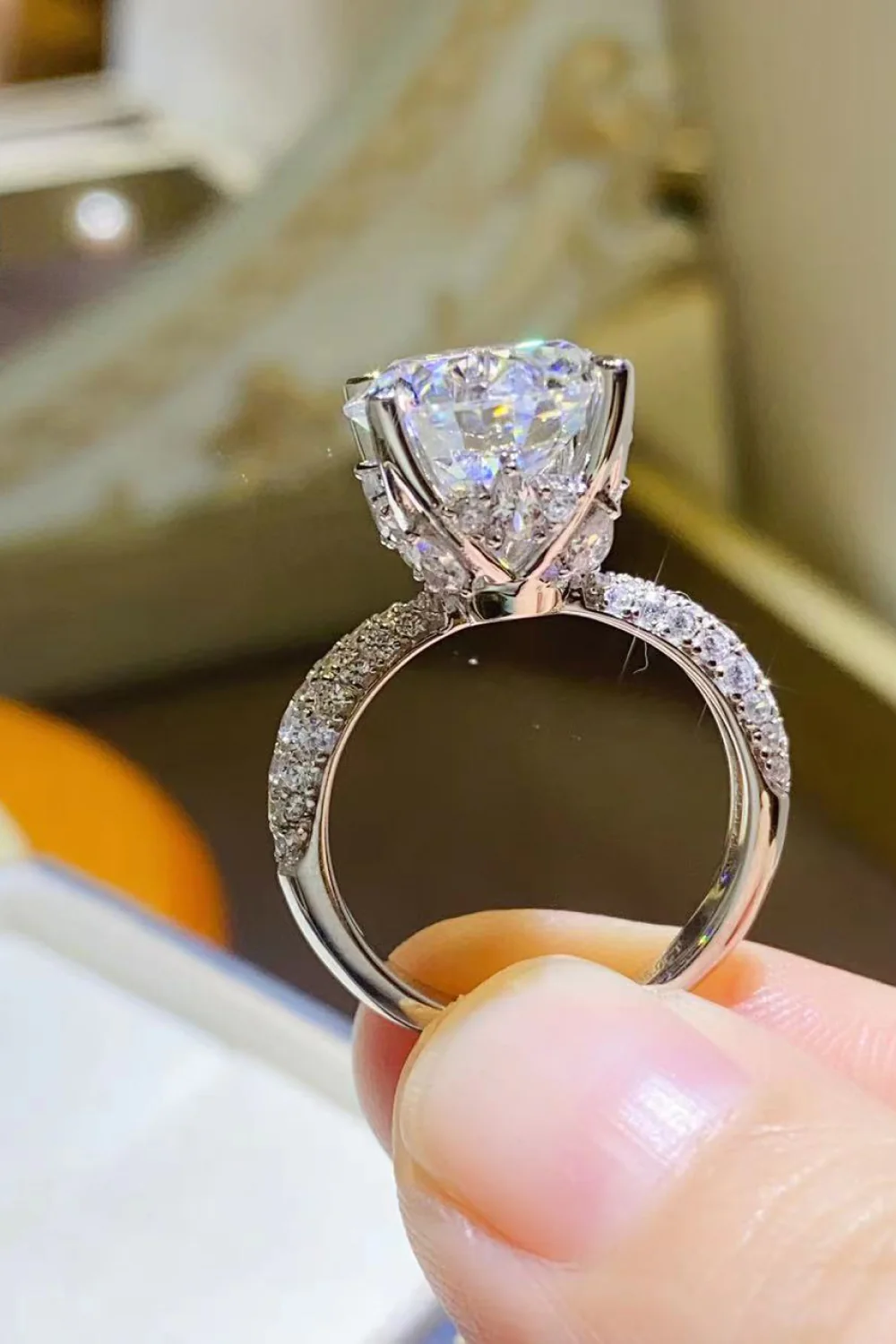 5 Carat Moissanite 925 Sterling Silver Ring - Image 4