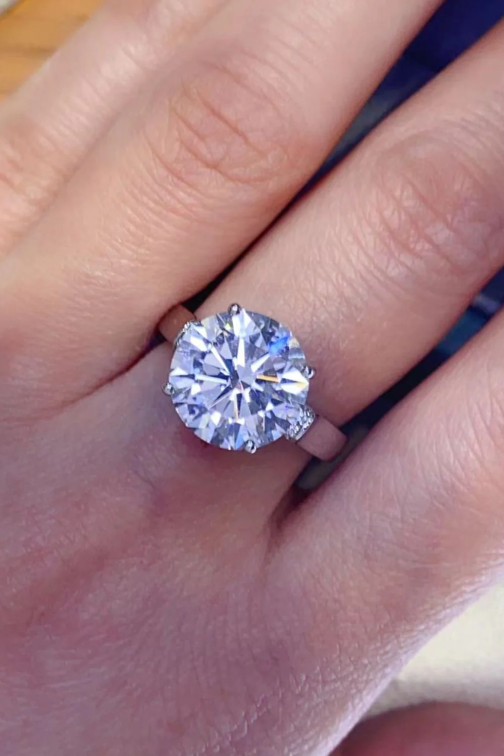 5 Carat Moissanite Platinum-Plated Ring - Image 5