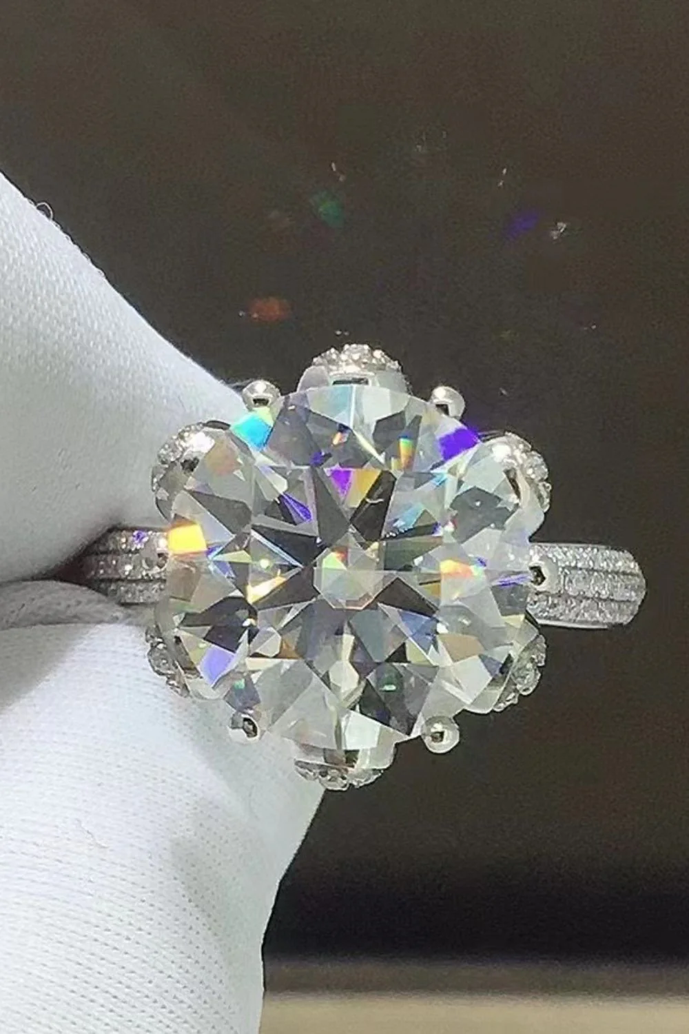5 Carat Moissanite Side Stone Ring - Image 4