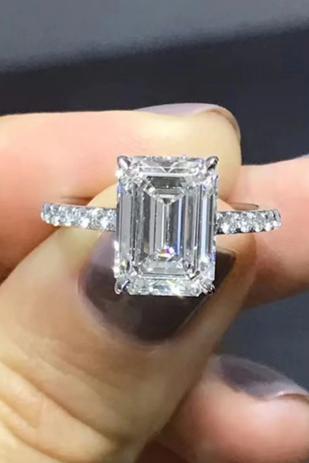 5 Carat Moissanite Side Stone Ring - Image 3