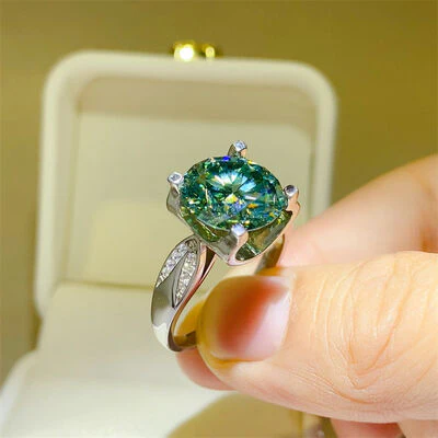 5 Carat Moissanite Zircon 925 Sterling Silver Ring - Image 2