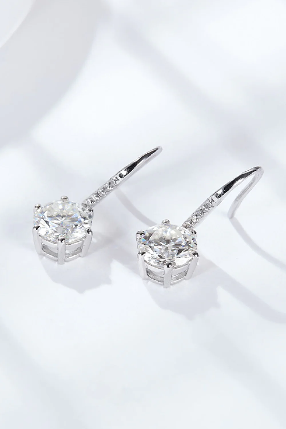 6-Prong Moissanite Drop Earrings - Image 3