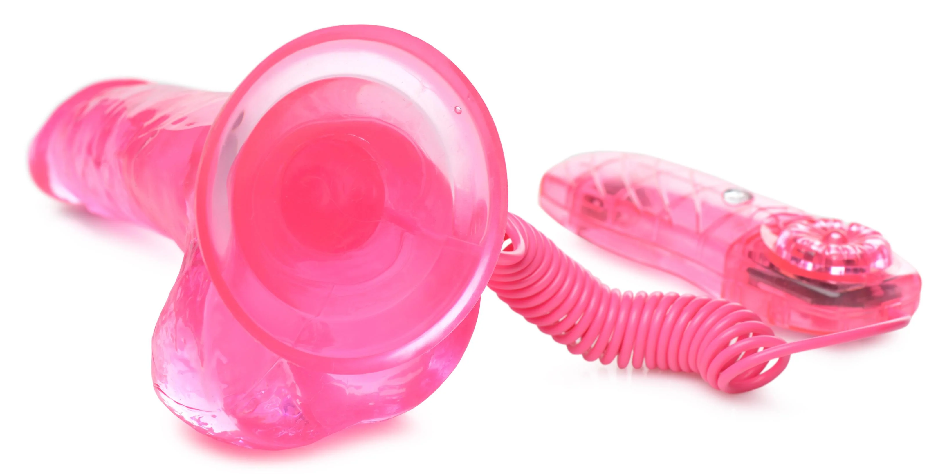 7.5 Inch Suction Cup Vibrating Dildo - Pink - Image 3