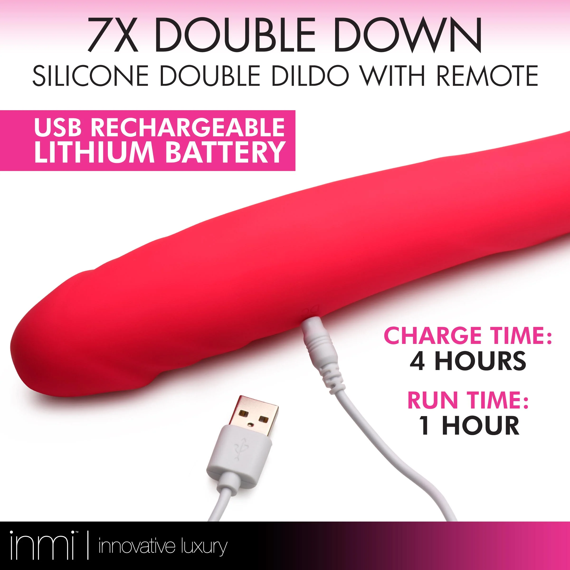 7x Double Down Silicone Double Dildo With Remote - Image 4