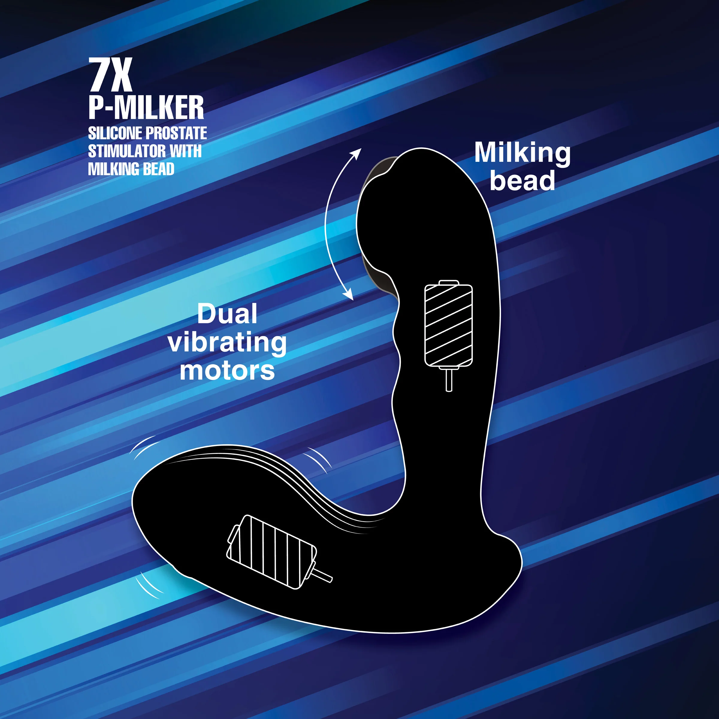 7x P-milker Silicone Prostate Stimulator With Milking Bead - Image 8