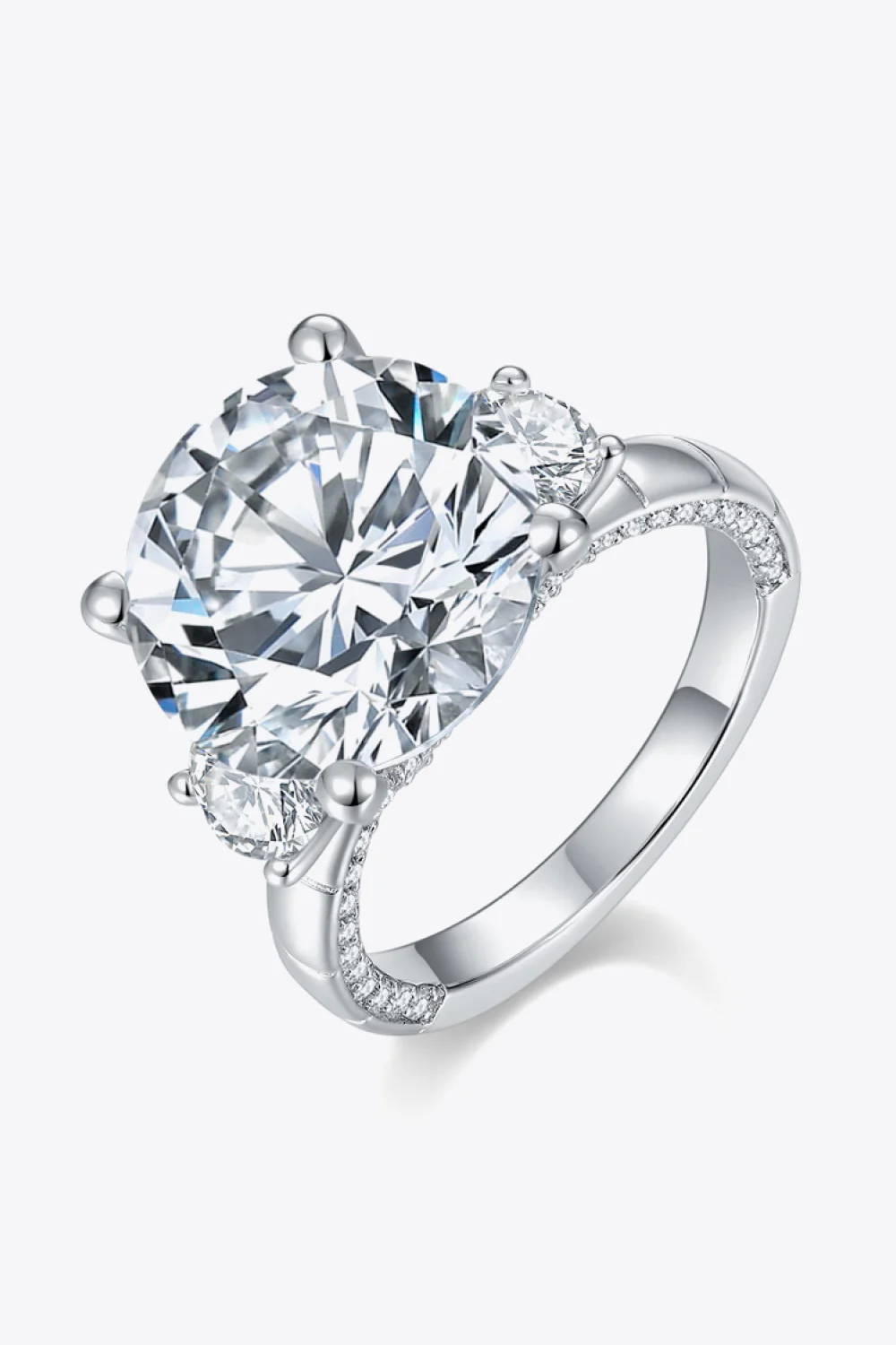 8.6 Carat Moissanite Platinum-Plated Ring - Image 2