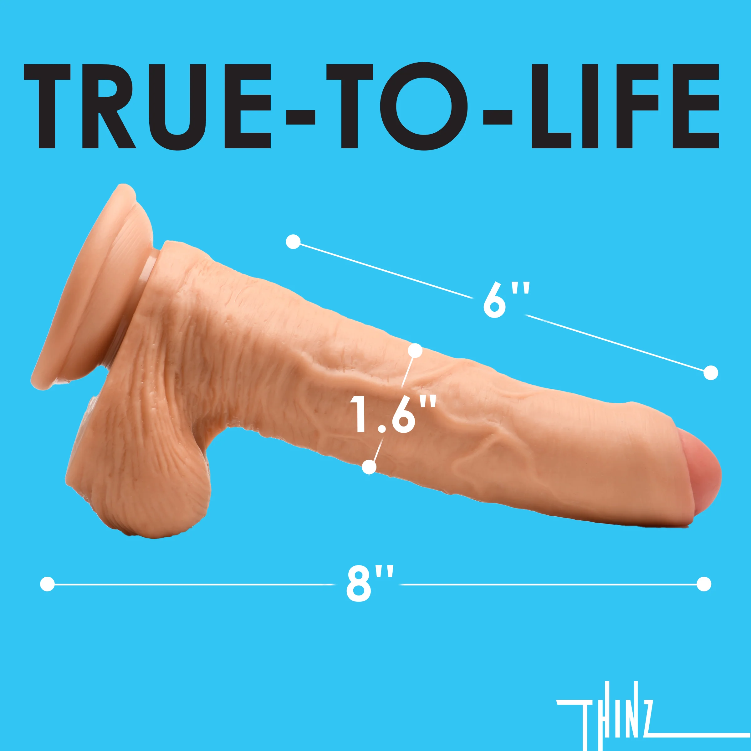 8 Inch Uncut Dildo With Balls - Image 9