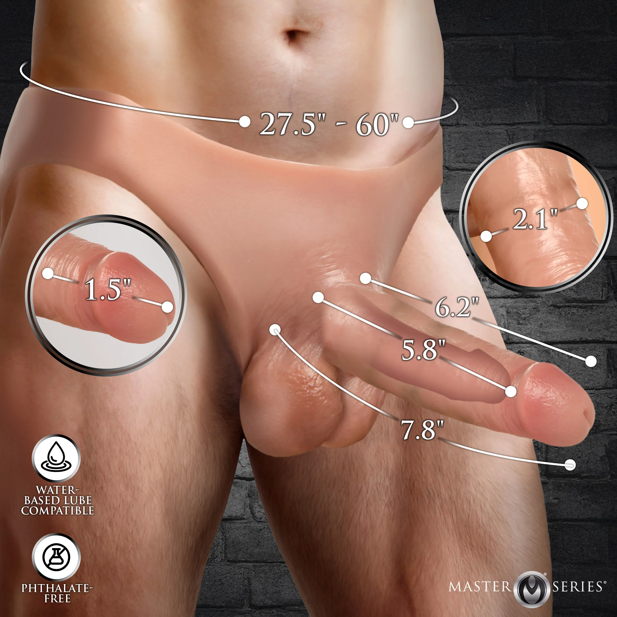 8" Stealth Silicone Strap-on - Image 4