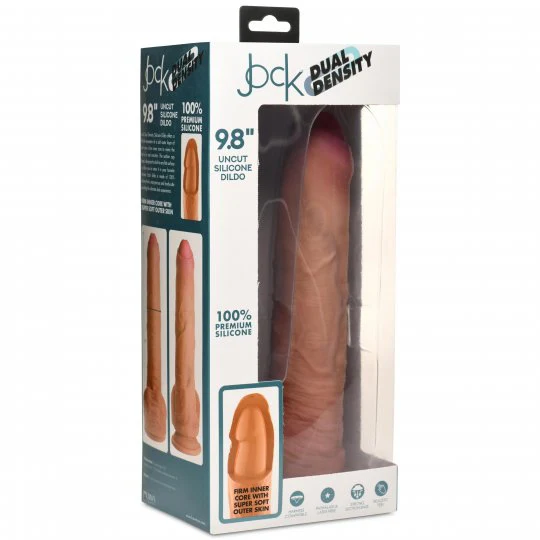 9.8 Inch Dual Density Uncut Dildo with Balls - Image 8