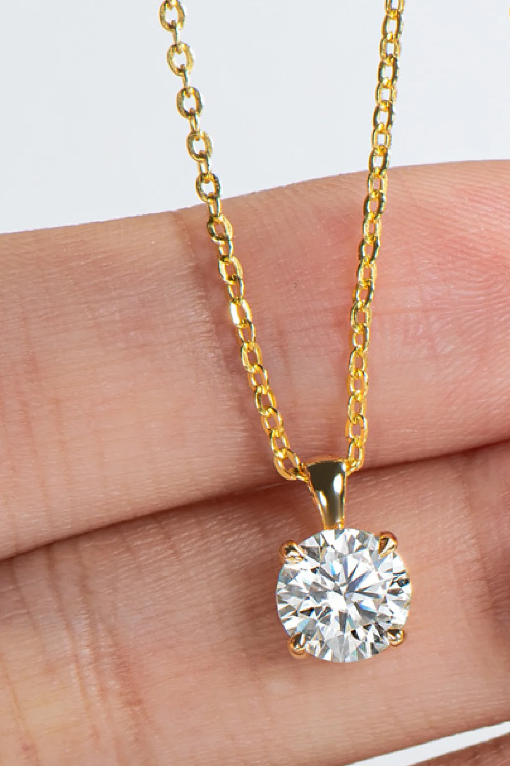925 Sterling Silver 1 Carat Moissanite Chain-Link Necklace - Image 3