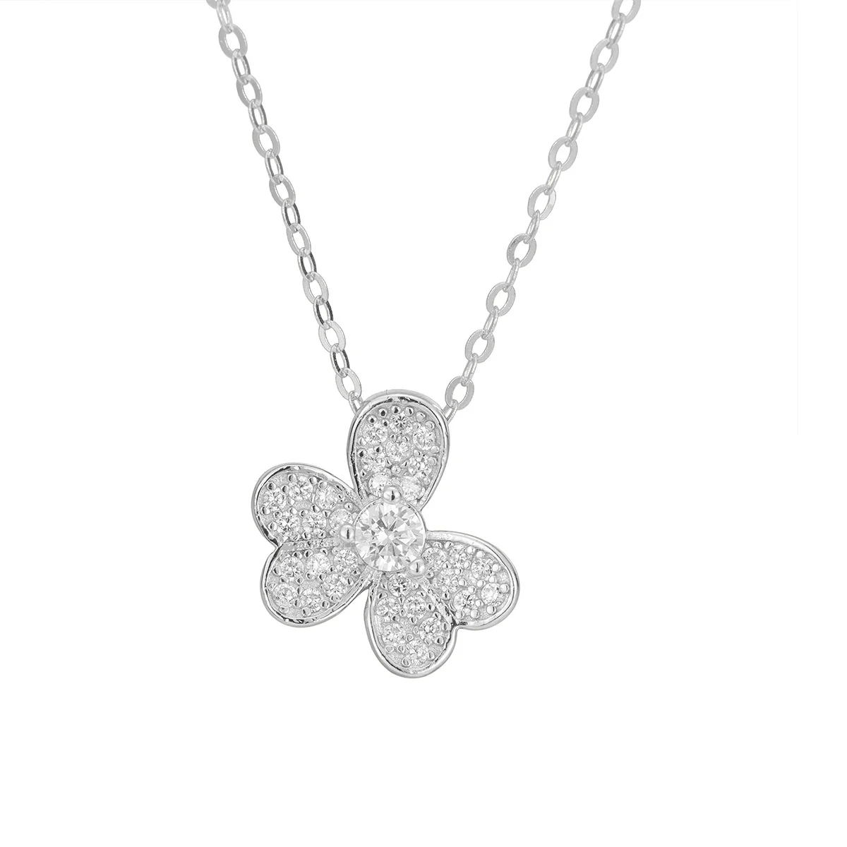 925 Sterling Silver Clover Pendant Necklace - Image 6