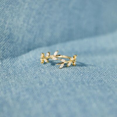 925 Sterling Silver Leaf Open Ring - Image 4