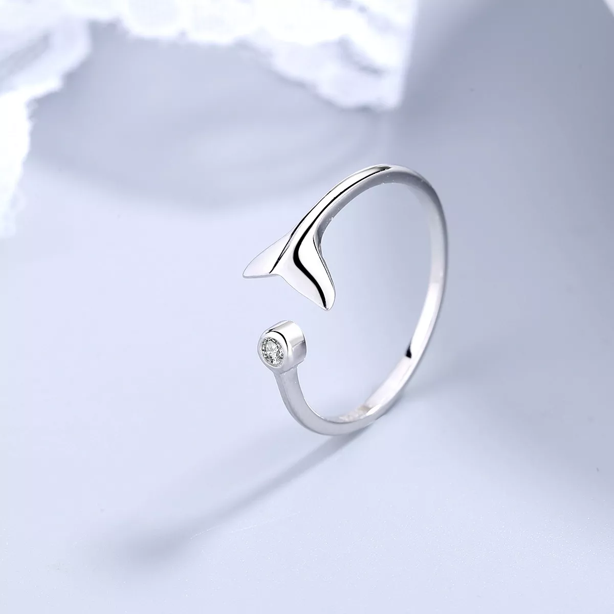 925 Sterling Silver Whale Tail Ring - Image 3