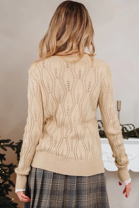 Abigail Lace Patchwork Sleeve Sweater - Image 2