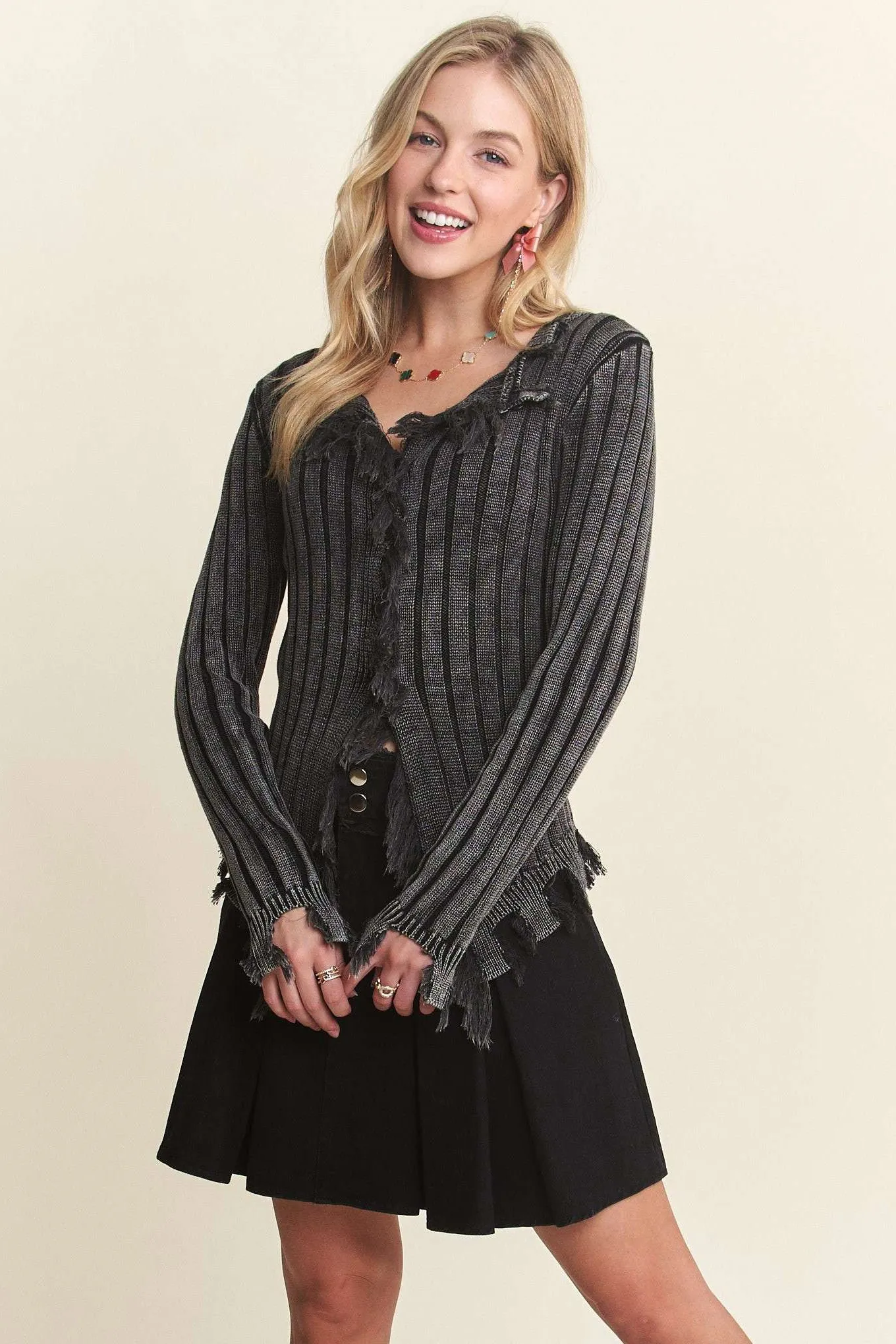 ADORA Distressed Edge Washed Sweater - Image 4