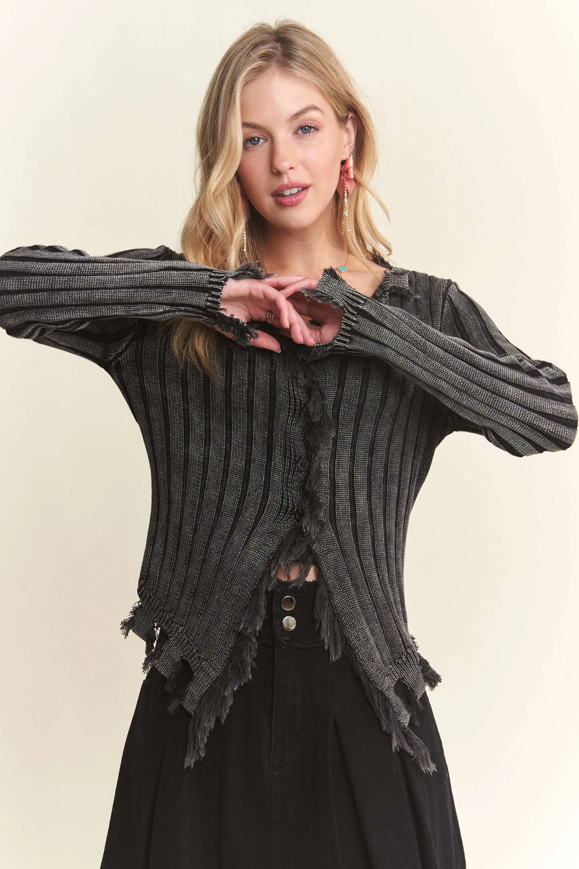 ADORA Distressed Edge Washed Sweater - Image 6