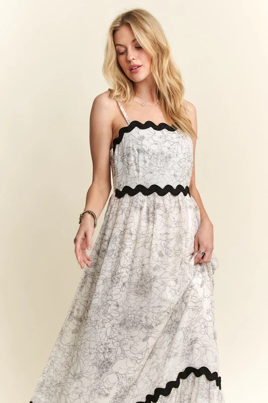 ADORA Floral Adjustable Strap Maxi Cami Dress - Image 4