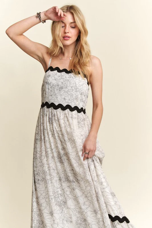 ADORA Floral Adjustable Strap Maxi Cami Dress - Image 5