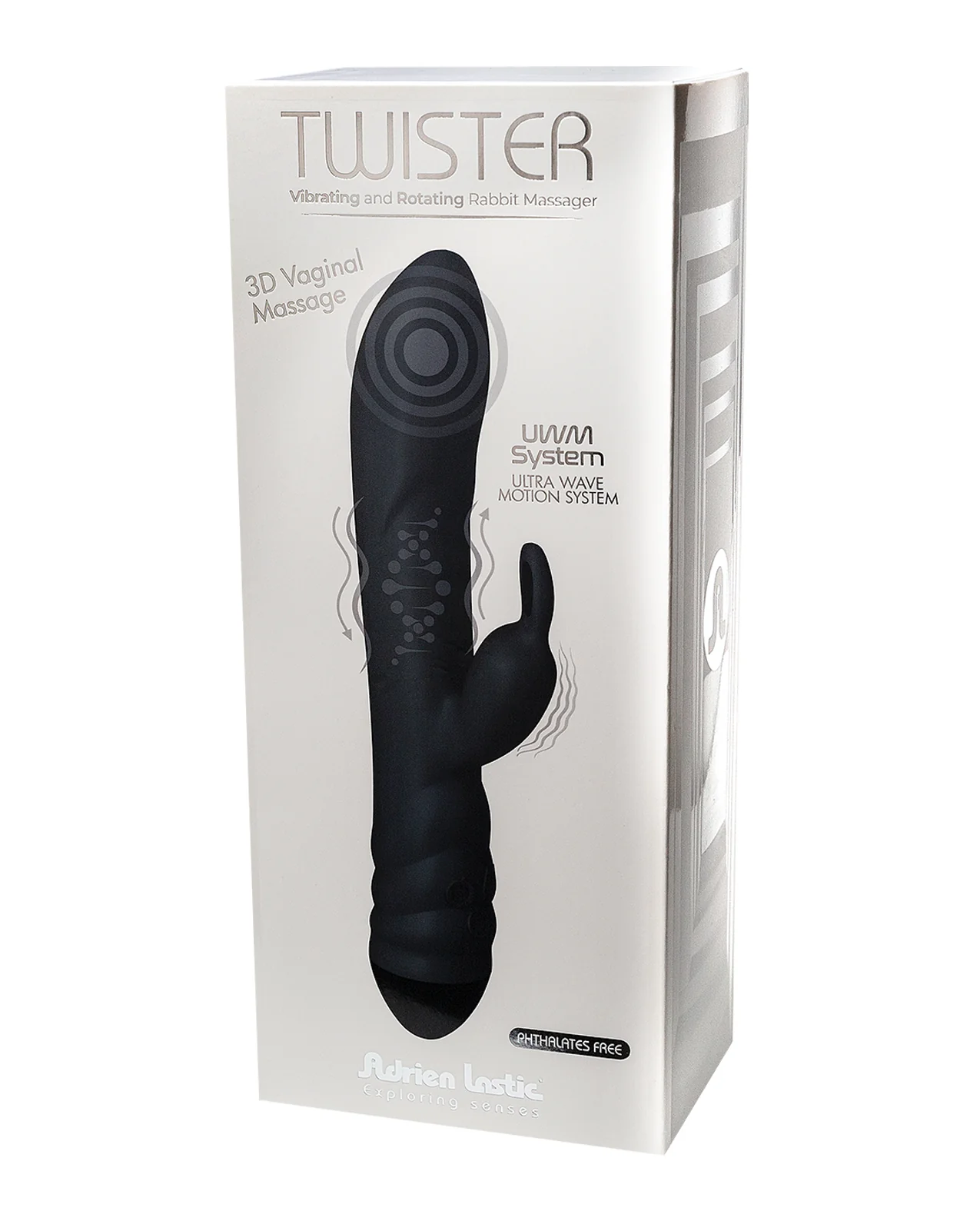 Adrien Lastic Twister Clitoral Sucker & Vibrating Rabbit - Black - Image 5