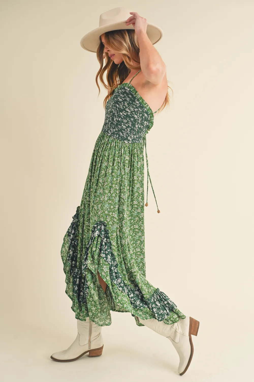 Aemi + Co Ditsy Floral Ruffled Hem Maxi Cami Dress - Image 3