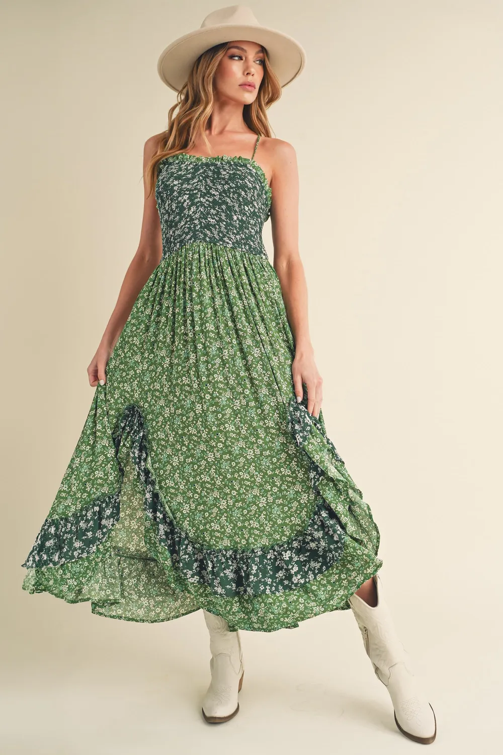 Aemi + Co Ditsy Floral Ruffled Hem Maxi Cami Dress - Image 4