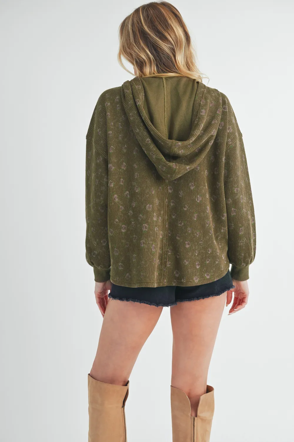 Aemi + Co Floral Button Up Hooded Jacket - Image 2