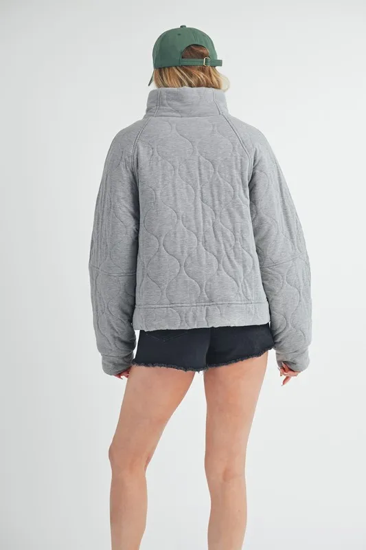 Aemi+Co Zip Up Raglan Sleeve Quilted Jacket - Image 2