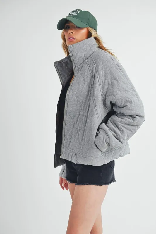 Aemi+Co Zip Up Raglan Sleeve Quilted Jacket - Image 5