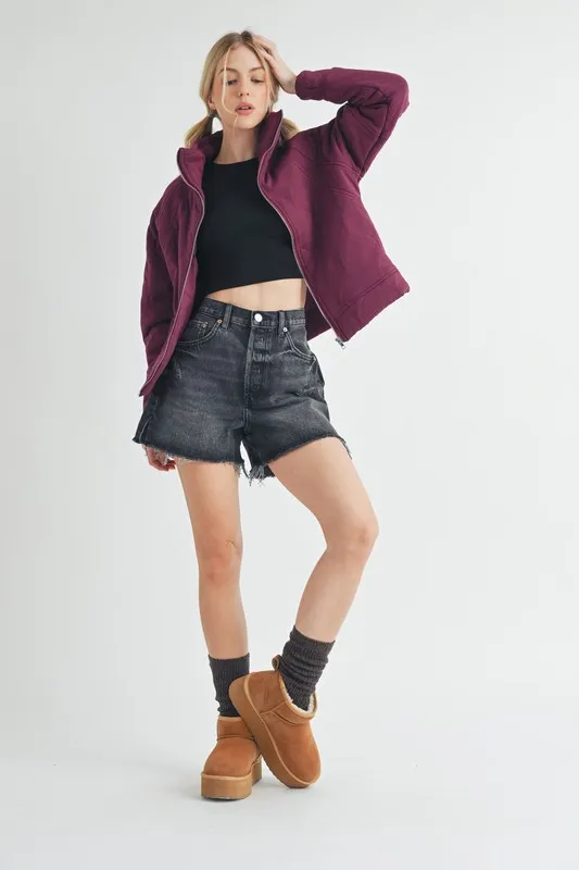 Aemi+Co Zip Up Raglan Sleeve Quilted Jacket - Image 10