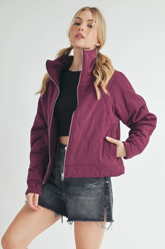 Aemi+Co Zip Up Raglan Sleeve Quilted Jacket - Image 2