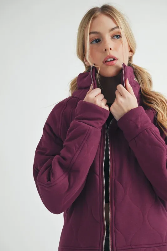 Aemi+Co Zip Up Raglan Sleeve Quilted Jacket - Image 4